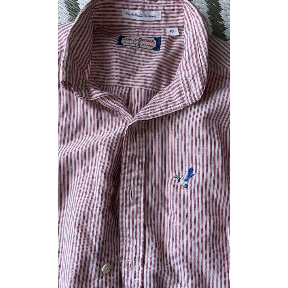 Boys Size 10 Flying Scotsman Mallard Collection striped button-down